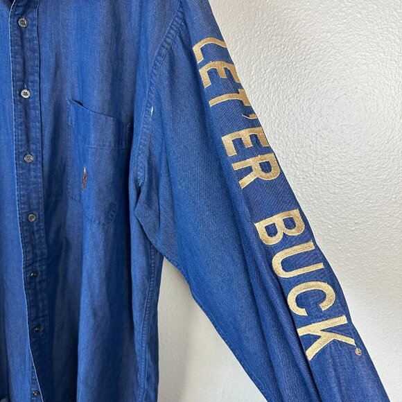 Pendleton Rodeo Denim Shirt Button Down Western Cowboy Americana Men's XL - Picture 7 of 8